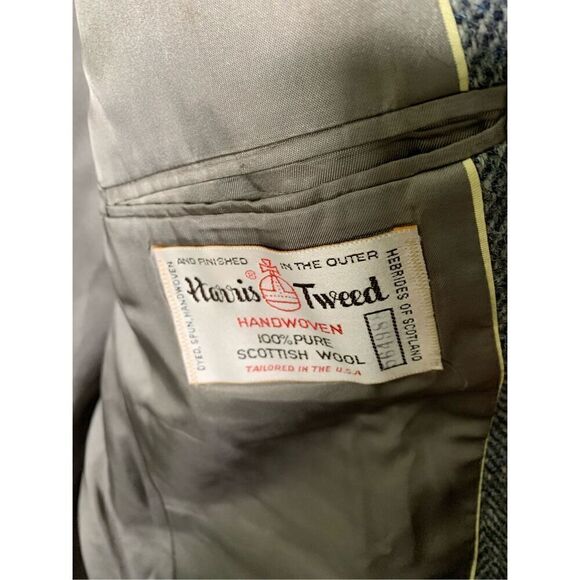 Harris Tweed Handwoven 100% pure scottish wool blazer men's size 44 large - Picture 6 of 6